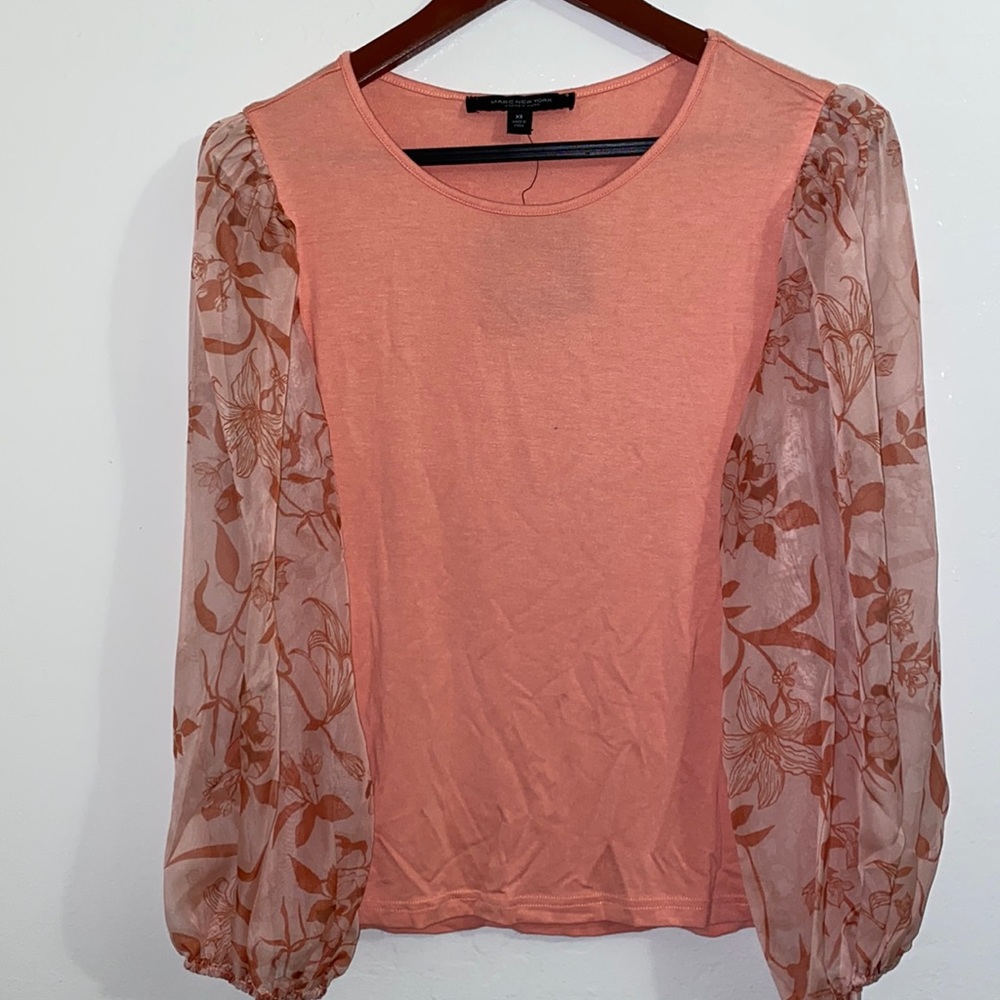 NWT Marc New York Floral Sleeve Top